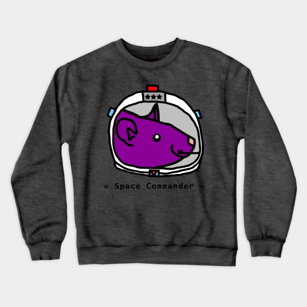 Space Astronaut Sci Fi Rat Portrait Crewneck Sweatshirt by ellenhenryart